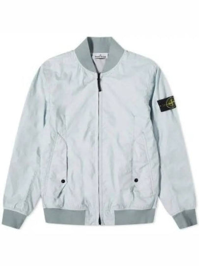 Men's Wappen Patch Zip-Up Bomber Jacket Sky Blue - STONE ISLAND - BALAAN 2