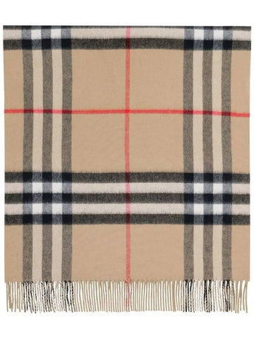 Reversible Check Cashmere Scarf Archive Beige - BURBERRY - BALAAN.