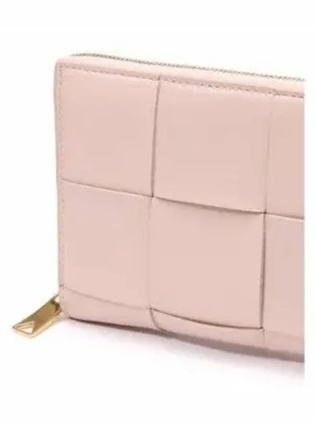 Intrecciato Flap Zipper Medium Bicycle Wallet Pink - BOTTEGA VENETA - BALAAN 3