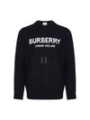 Jacquard Logo Wool Knit Top Navy - BURBERRY - BALAAN 2