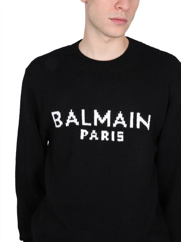 Logo Jersey Knit Top Black - BALMAIN - BALAAN 5