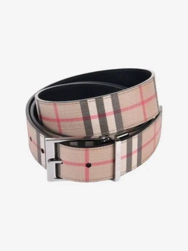 Vintage Check Reversible Leather Belt Beige - BURBERRY - BALAAN 3