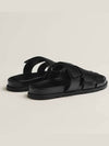 Hermes Chypre H Logo Calfskin Sandals Black - HERMES - BALAAN 4