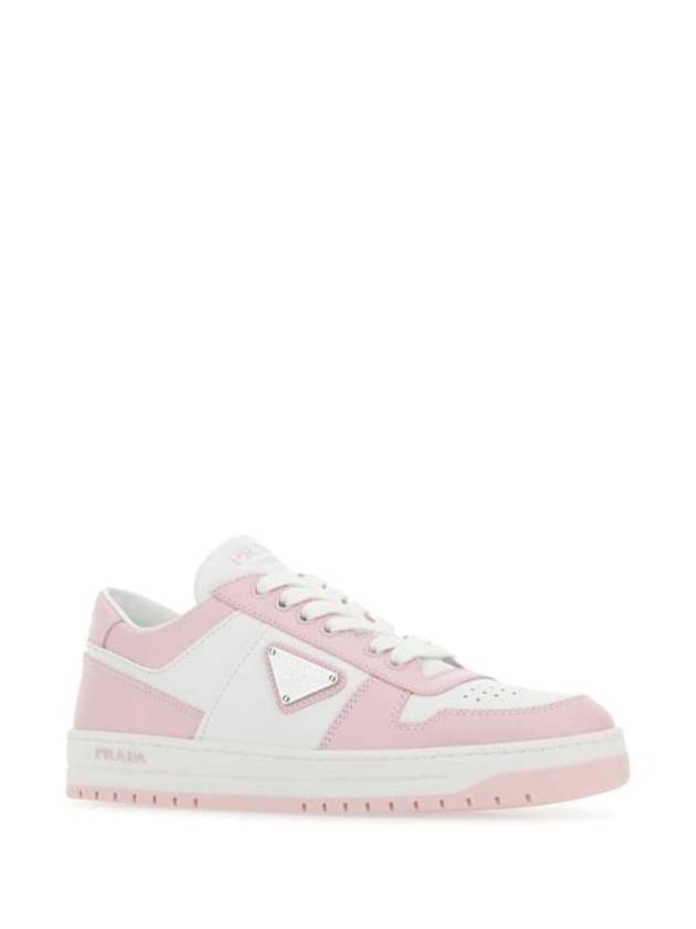 Downtown Perforated Leather Low Top Sneakers Pink - PRADA - BALAAN 3