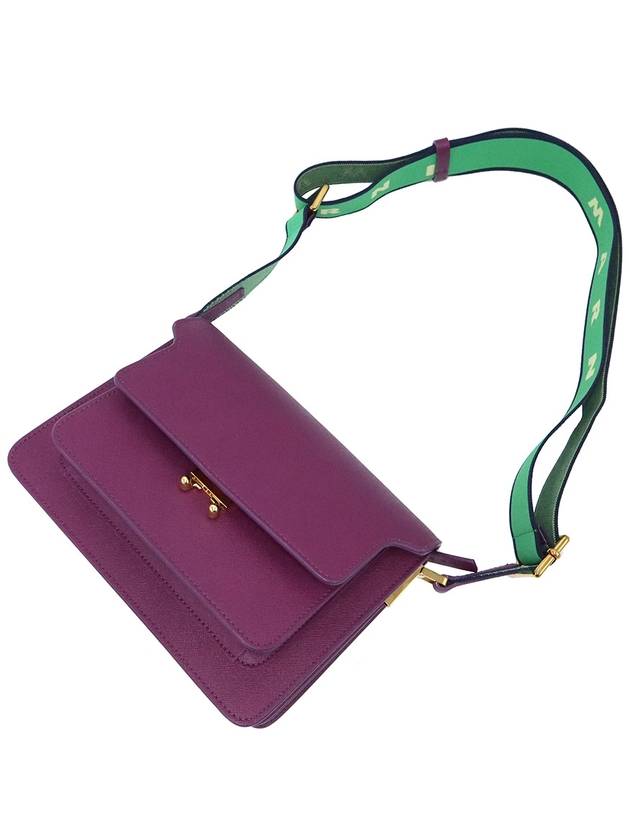 Marni SBMPN09T07 Purple Calfskin Green Strap Gold Trunk Medium Shoulder Bag - MARNI - BALAAN 6