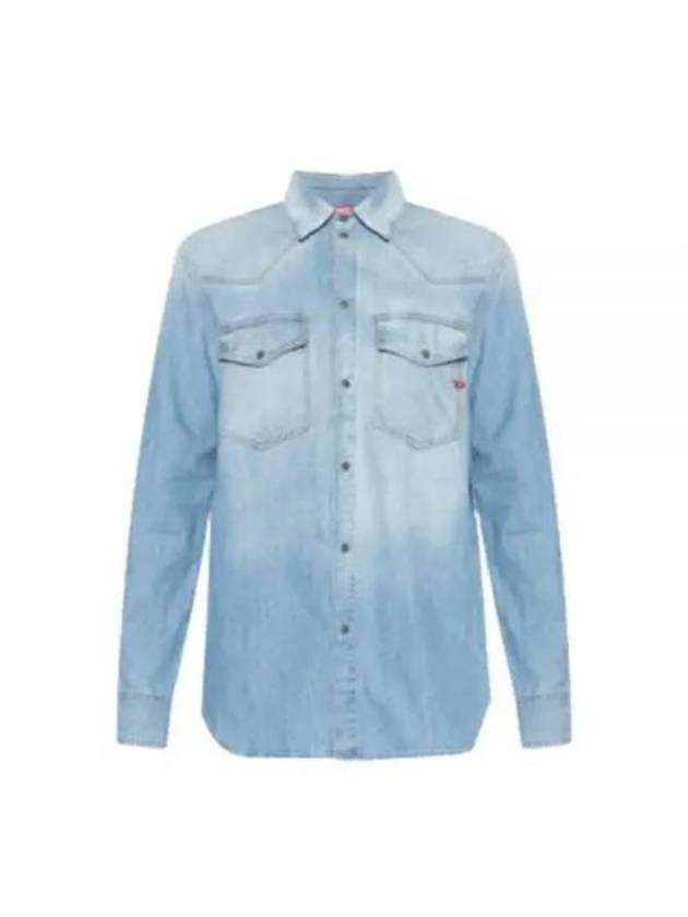 D Ocean Western Denim Long Sleeve Shirt Blue - DIESEL - BALAAN 2