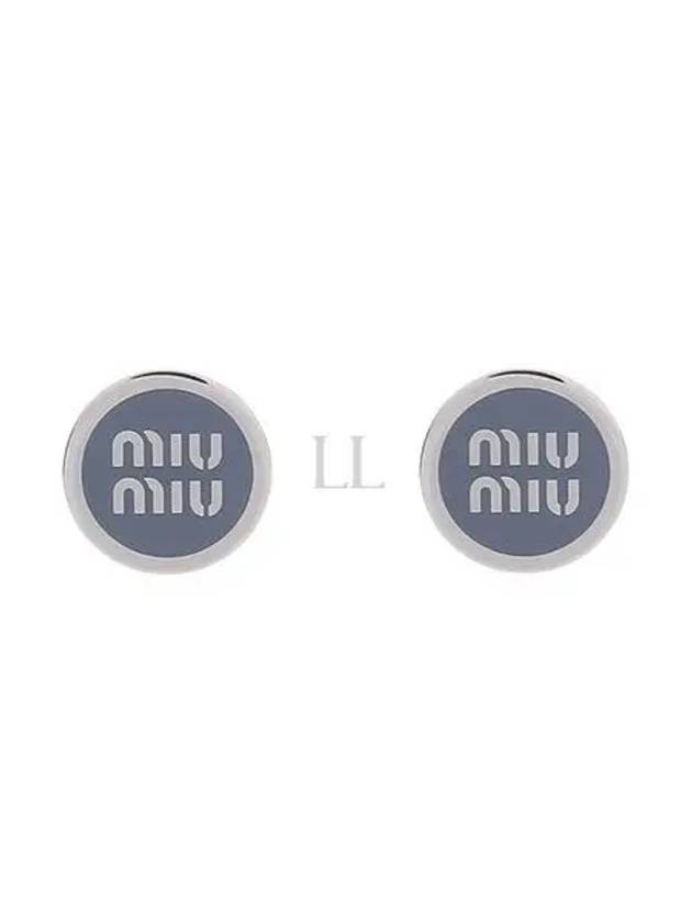 Enameled Metal Earrings Cornflower Blue - MIU MIU - BALAAN 2