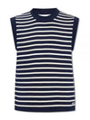 Embroided Sailor Knit Vest Navy - AMI - BALAAN 2