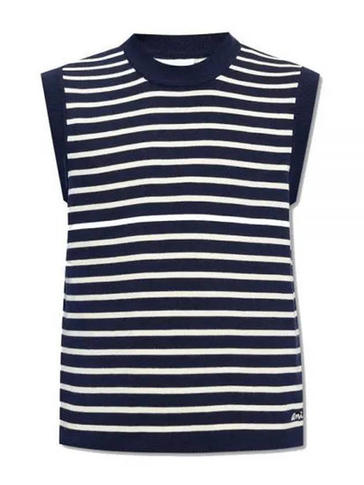 Embroided Sailor Knit Vest Navy - AMI - BALAAN 2