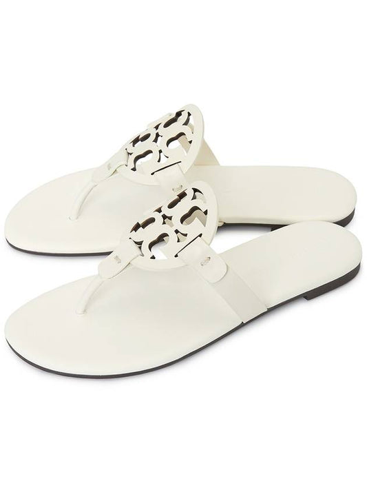 Miller Soft Leather Flip Flops White - TORY BURCH - BALAAN 2