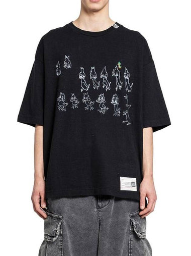 Ducks Printed Short Sleeve T-Shirt Black - MAISON MIHARA YASUHIRO - BALAAN 1