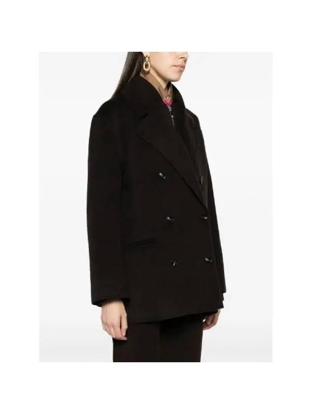 Women's Wool Double Peacoat Espresso - TOTEME - BALAAN 3