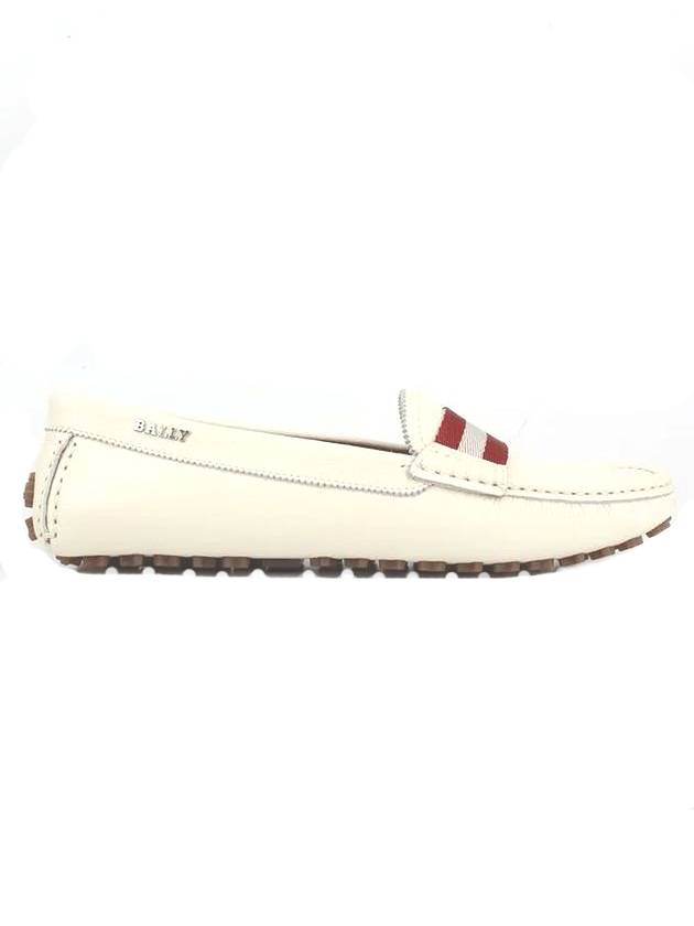 Leather Logo Driving Shoes White - BALLY - BALAAN 1