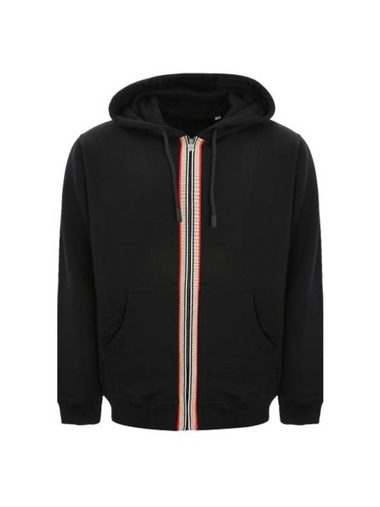 Icon Stripe Hooded Zip-Up Black - BURBERRY - BALAAN 1