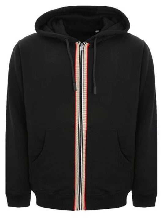 Icon Stripe Hooded Zip-Up Black - BURBERRY - BALAAN 1