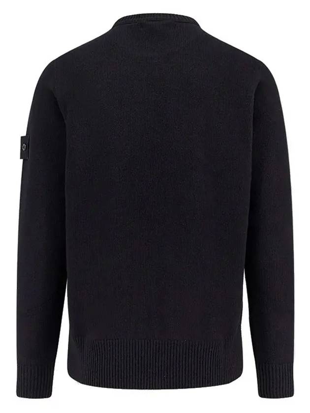 Compass Badge Wool Knit Top Black - STONE ISLAND - BALAAN 3