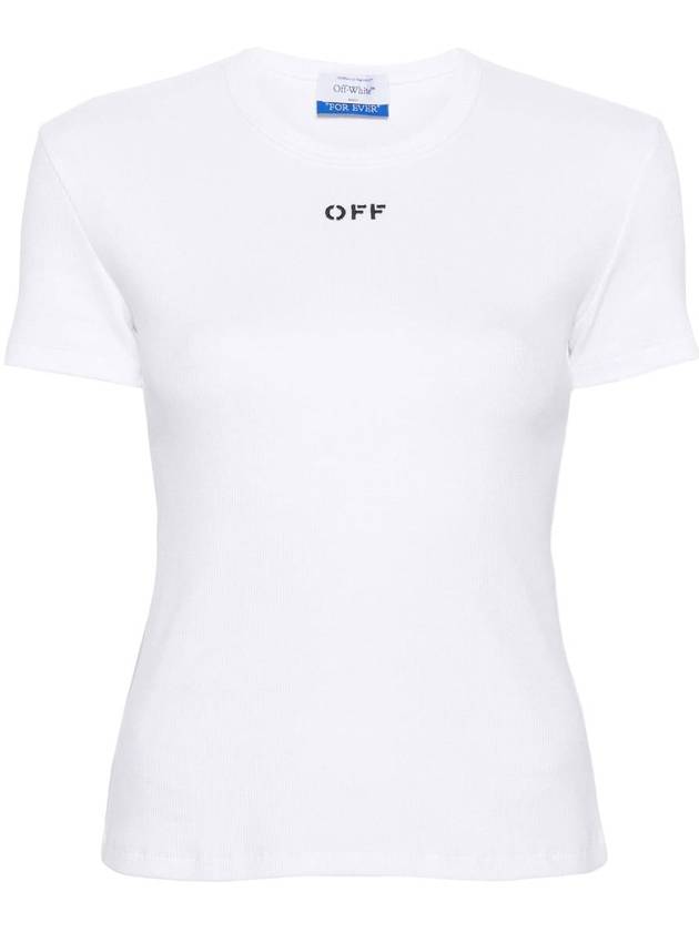 White Black Cotton Blend T-Shirt OWAA065C99JER0050110 B0561000566 - OFF WHITE - BALAAN 2