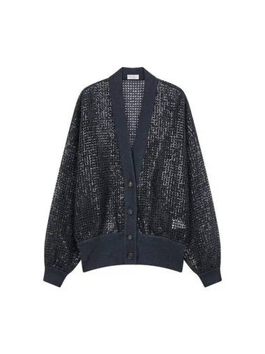 10 epoint women s sequin crochet cardigan black 271907 - BRUNELLO CUCINELLI - BALAAN 1