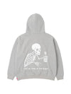 Men's Skeleton Print Hoodie Grey - STOCKHOLM SYNDROME - BALAAN 1