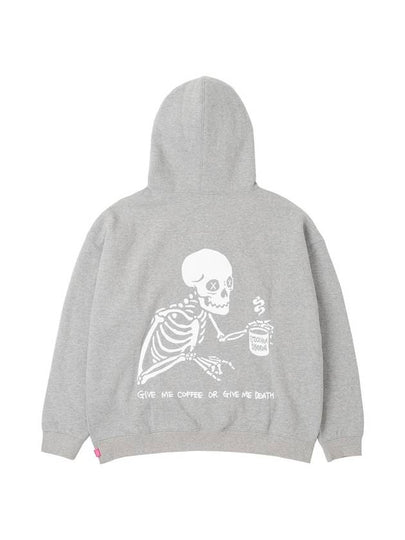 Men's Skeleton Print Hoodie Grey - STOCKHOLM SYNDROME - BALAAN 2