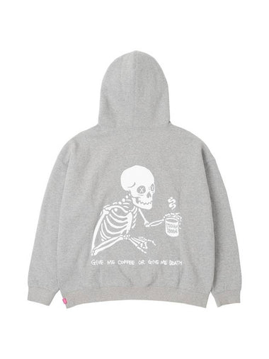 Men's Skeleton Print Hoodie Grey - STOCKHOLM SYNDROME - BALAAN 1