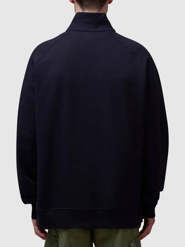 Diagonal Raised Fleece Half Zipped Sweatshirt Navy - CP COMPANY - BALAAN 5