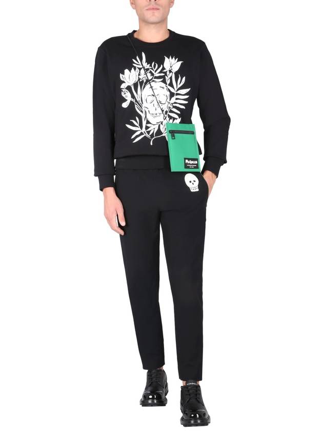 Men's Skull Head Patch Green Lining Track Pants Black - ALEXANDER MCQUEEN - BALAAN 3