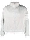 4 Bar Stripe Ripstop Zip-up Jacket Grey - THOM BROWNE - BALAAN 2