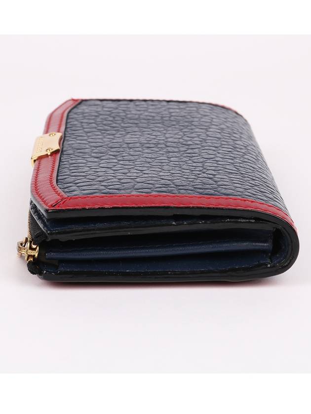 Alvington Navy two tone zipper long wallet - BURBERRY - BALAAN 6