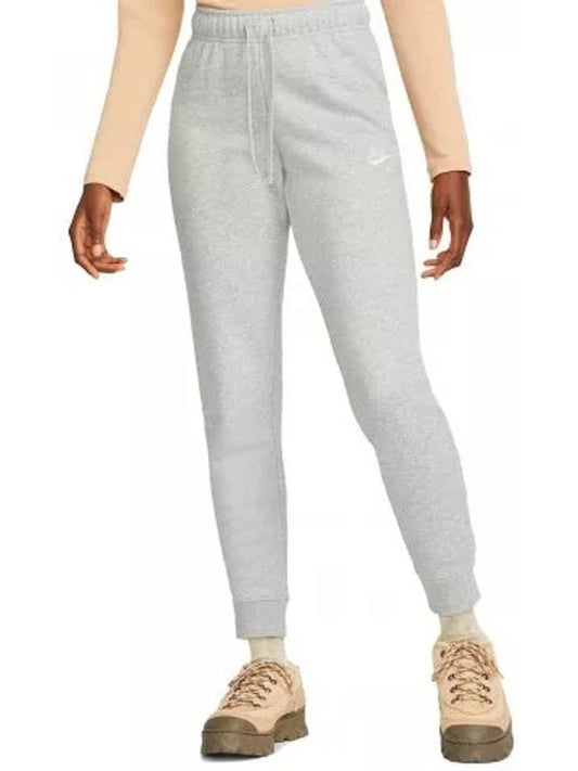 Women's Sportswear Club Fleece Mid-Rise Slim Track Pants Grey - NIKE - BALAAN 1