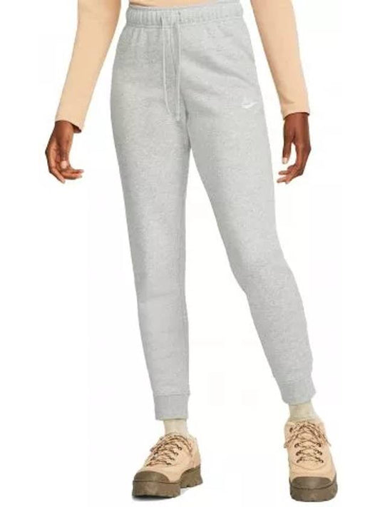 Women's Sportswear Club Fleece Mid-Rise Slim Track Pants Grey - NIKE - BALAAN 2