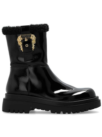 Versace Jeans Couture Booties With Faux Fur, Women's, Black - VERSACE - BALAAN 1