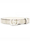 GG Marmont Thin Leather Belt Beige - GUCCI - BALAAN 2