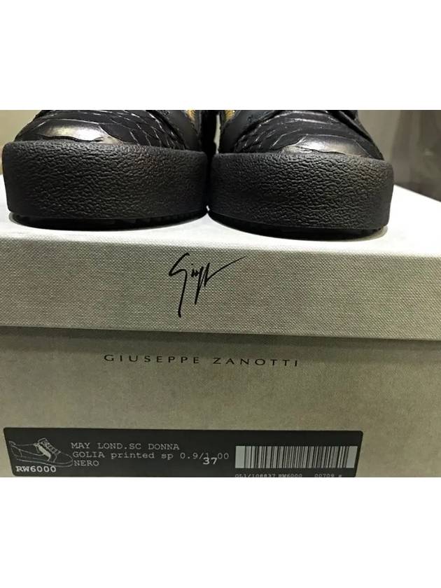 RW6000 007 Zipper Snakeskin Sneakers Black Giuseppe Zanotti - GIUSEPPE ZANOTTI - BALAAN 4