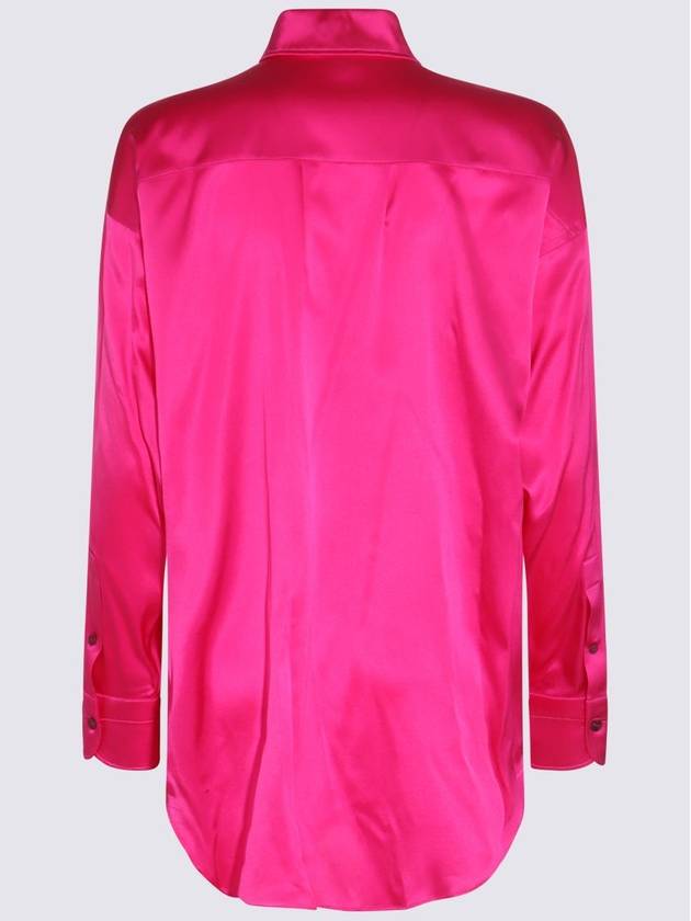 Satin Silk Long Sleeve Shirt Pink - TOM FORD - BALAAN 3