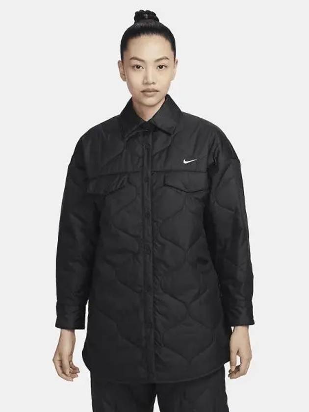 NSW Essential Quilted Trench Jacket Black Asia - NIKE - BALAAN 2