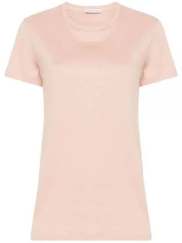 Cotton Jersey Short Sleeve T Shirt Light Pink - MONCLER - BALAAN 2