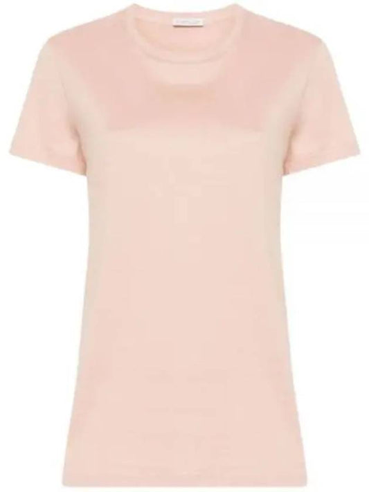 Cotton Jersey Short Sleeve T Shirt Light Pink - MONCLER - BALAAN 2