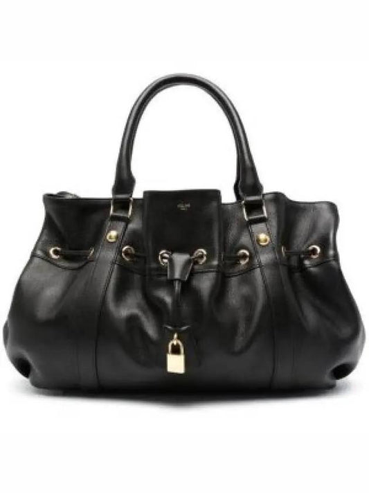 Medium Abbey Supple Calfskin Tote Bag Black - CELINE - BALAAN 2