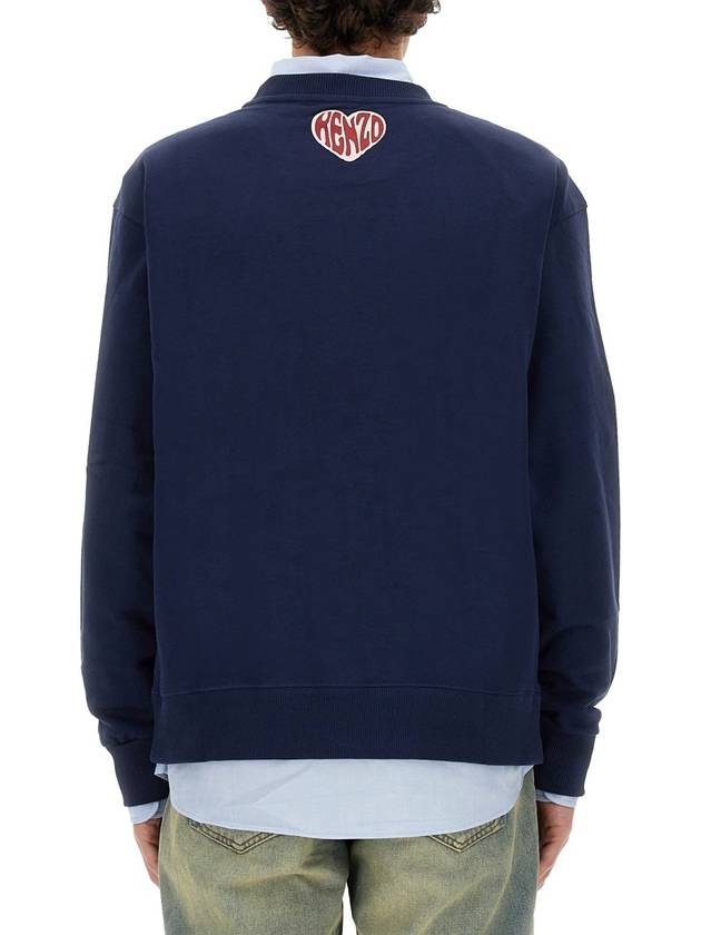 Heart Classic Cut Sweatshirt Midnight Blue - KENZO - BALAAN 4