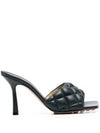 Quilted Nappa Sandal Heels Inkwell - BOTTEGA VENETA - BALAAN 4