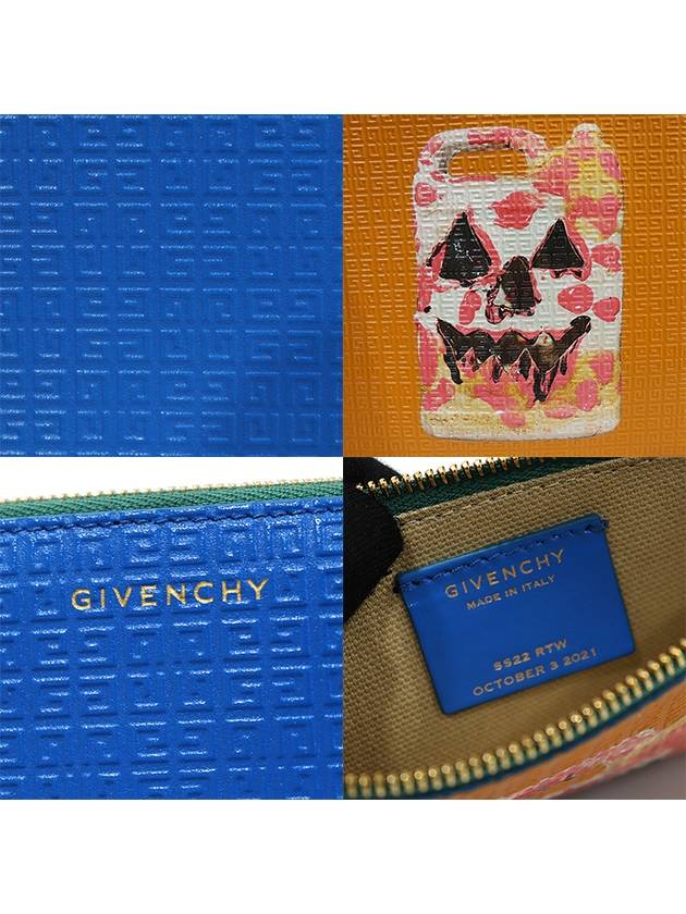 BK60D3K1L4 Orange Blue Two tone 4G Embossed Leather Square Pouch Clutch - GIVENCHY - BALAAN 7