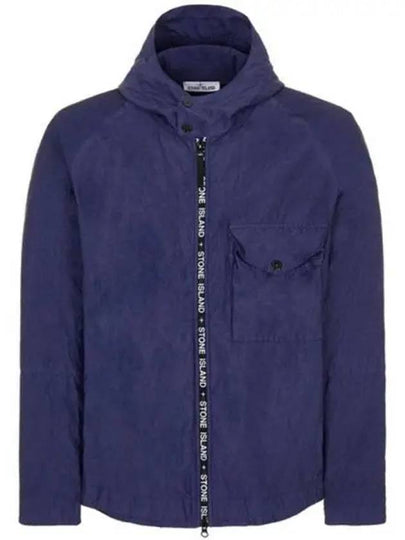 Logo Zipper Cupro Nylon Hooded Jacket Dark Blue - STONE ISLAND - BALAAN 2