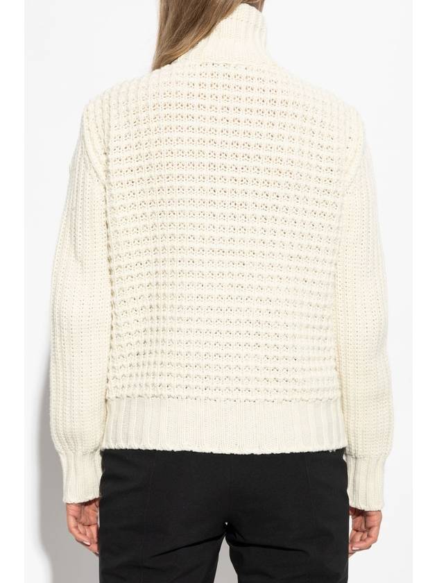 Wool cashmere zip up cardigan white - MONCLER - BALAAN 5