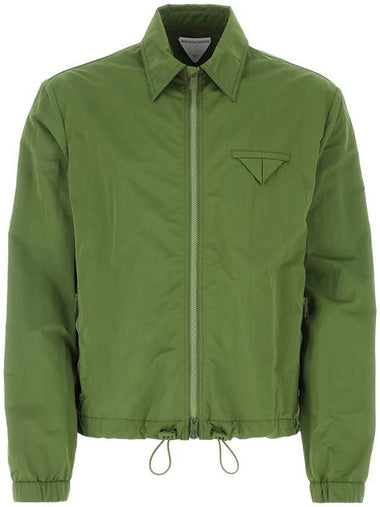 Triangle Pocket Nylon Zip Up Jacket Green - BOTTEGA VENETA - BALAAN 1