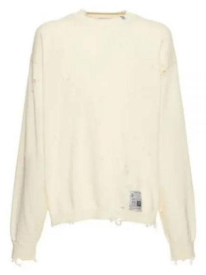 Distressed Cotton Long Sleeve T-shirt White - MIHARA YASUHIRO - BALAAN 2