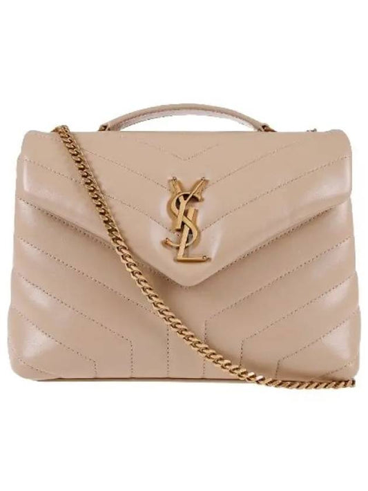 Bronze Monogram Loulou Matelasse Y Leather Small Shoulder Bag Beige - SAINT LAURENT - BALAAN 2