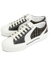 Vintage Check Cotton Mesh Leather Low Top Sneakers Black White - BURBERRY - BALAAN 2