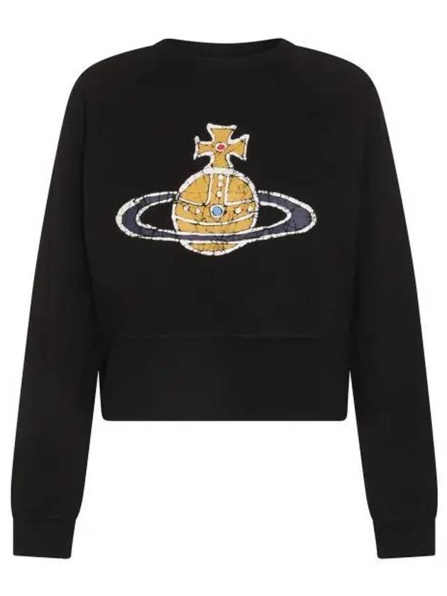 Logo Print Cotton Sweatshirt Black - VIVIENNE WESTWOOD - BALAAN 2