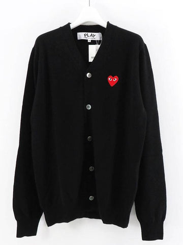 Small Red Heart Waffen Cardigan - COMME DES GARCONS - BALAAN 1